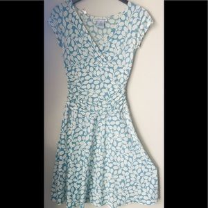 Blue and Cream knee length dress